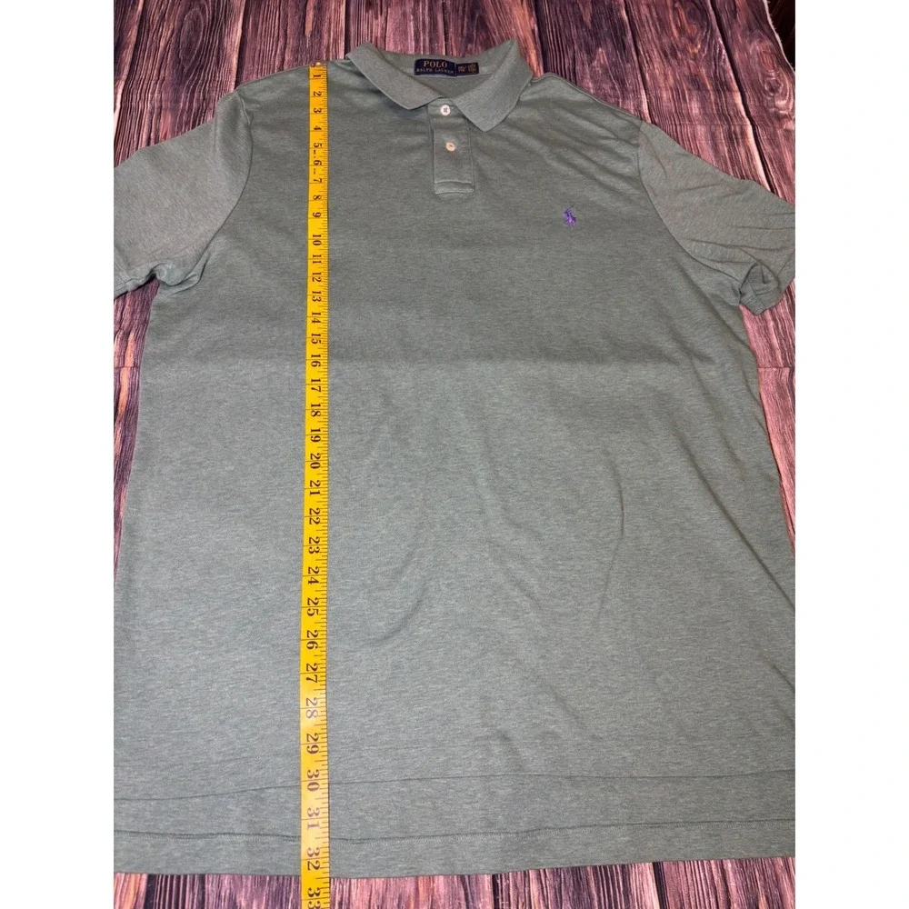 Polo Ralph Lauren Polo Shirt Mens XXL Green Heathered Short Sleeve Pony Cotton